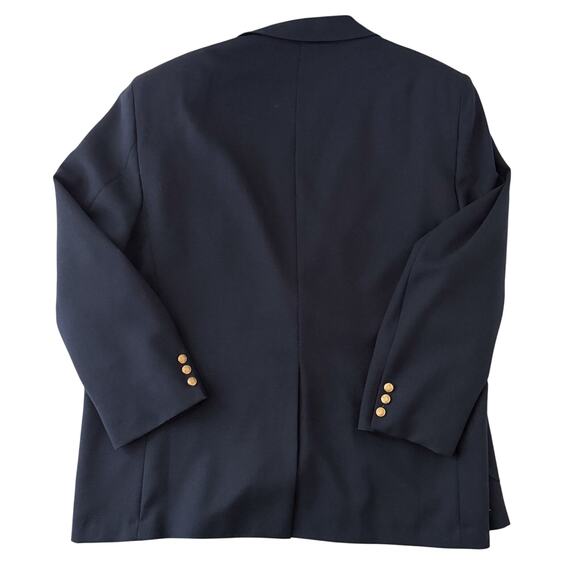 Vtg Alexander Lloyd Boston Navy Blazer Mens 44L Hopsack USA Gold Buttons Preppy - Picture 2 of 10